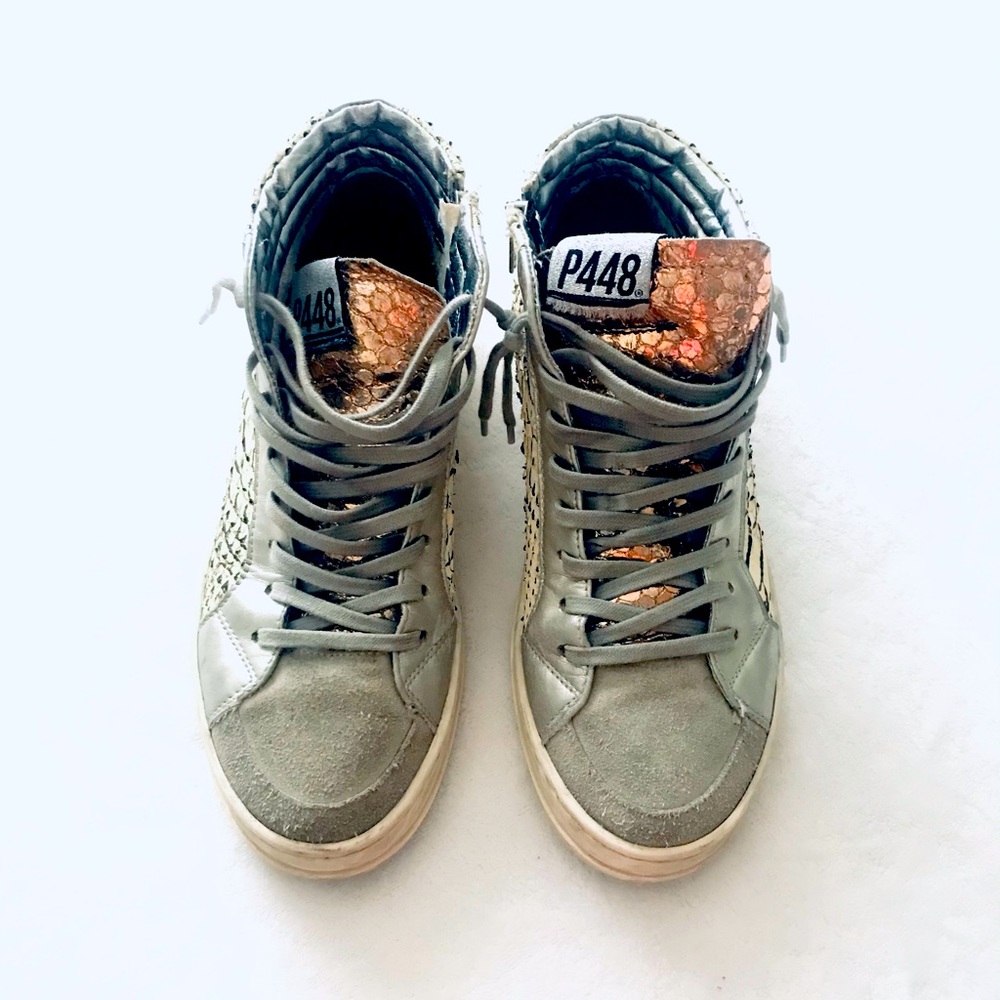 P448 Skate Python-Embossed High-Top Sneakers